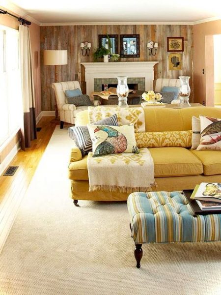 Colorfull Narrow Living Room