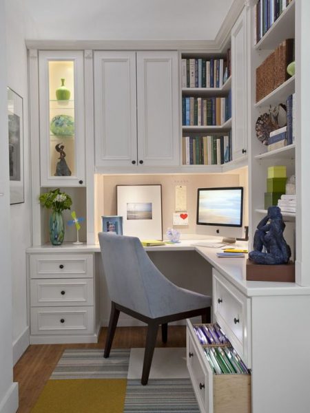 Elegant White Traditional-home-office
