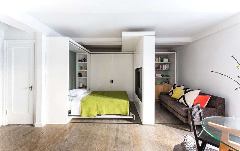 Sliding Wall Apartment Design bedroom