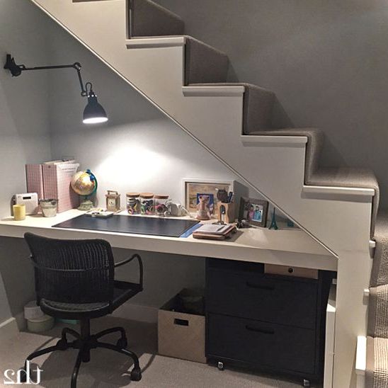 Tiny Office Under Stairs - Under Stair Office Ideas