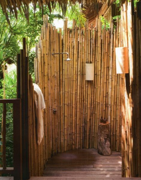 Bamboo Enclosure Outdoor Shower