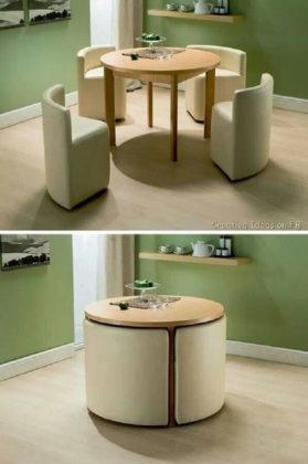 15 Practical Space Saving Table and Chair Ideas - Small House Decor