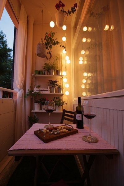 Dining On Balcony At Night