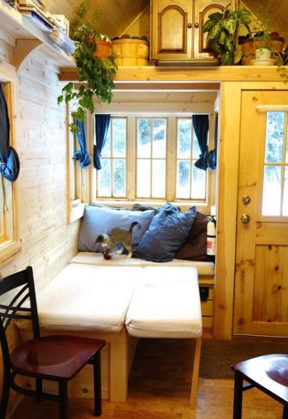 Off-grid Tiny House On Wheels Cozy Bench