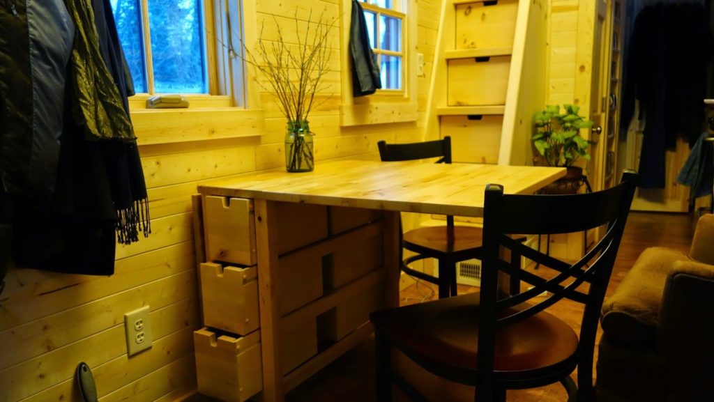 Off-grid Tiny House On Wheels Opened