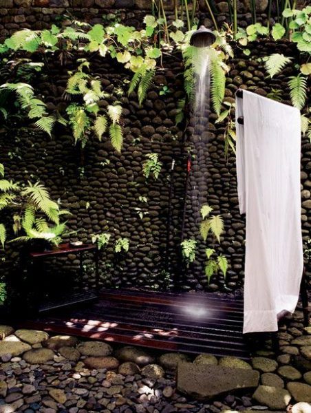 Stone Wall Outdoor Shower