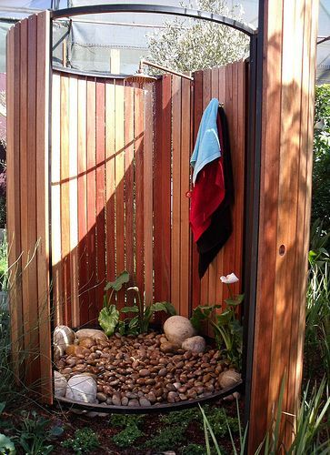 Wood Enclosure Outdoor Shower