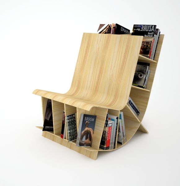 Wooden Bookcase Chair