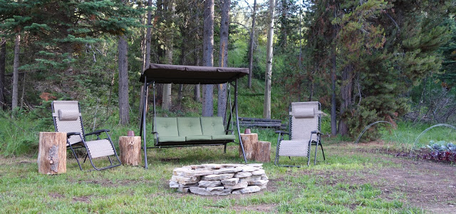 off-grid tiny house on wheels outdoor bench