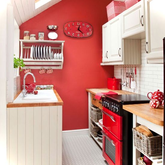Red Small Kitchen Design