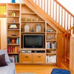 Shelves Tv Rack Under Stairs