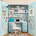 blue theme closet office