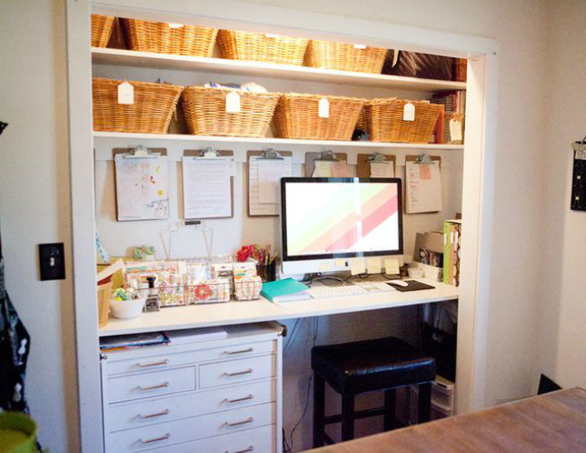 crafty - small closet office ideas