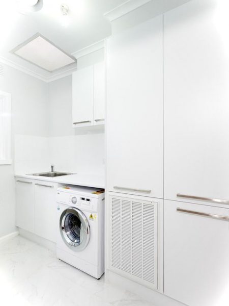 Modern White Laundry Room