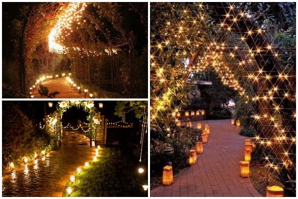 Lit up Entrance walkways - Wedding Light Ideas