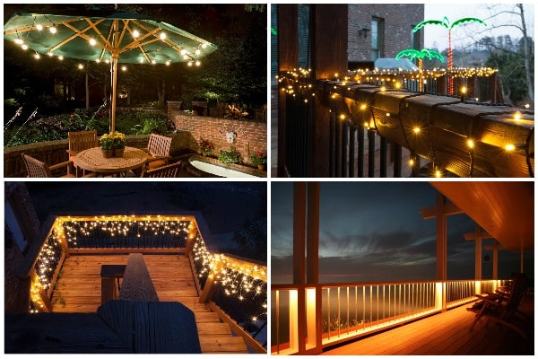 lights into your deck posts and railings