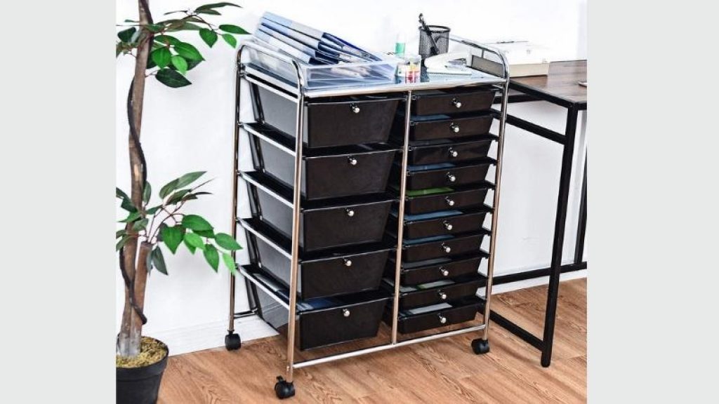 COSTWAY 15 Drawer Rolling Organizer Cart - IKEA Alex Drawer Alternative