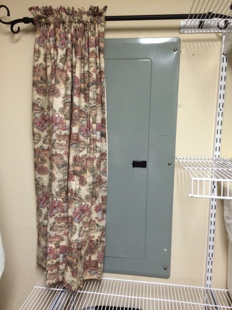 use curtain as Electrical Panel Cover Ideas