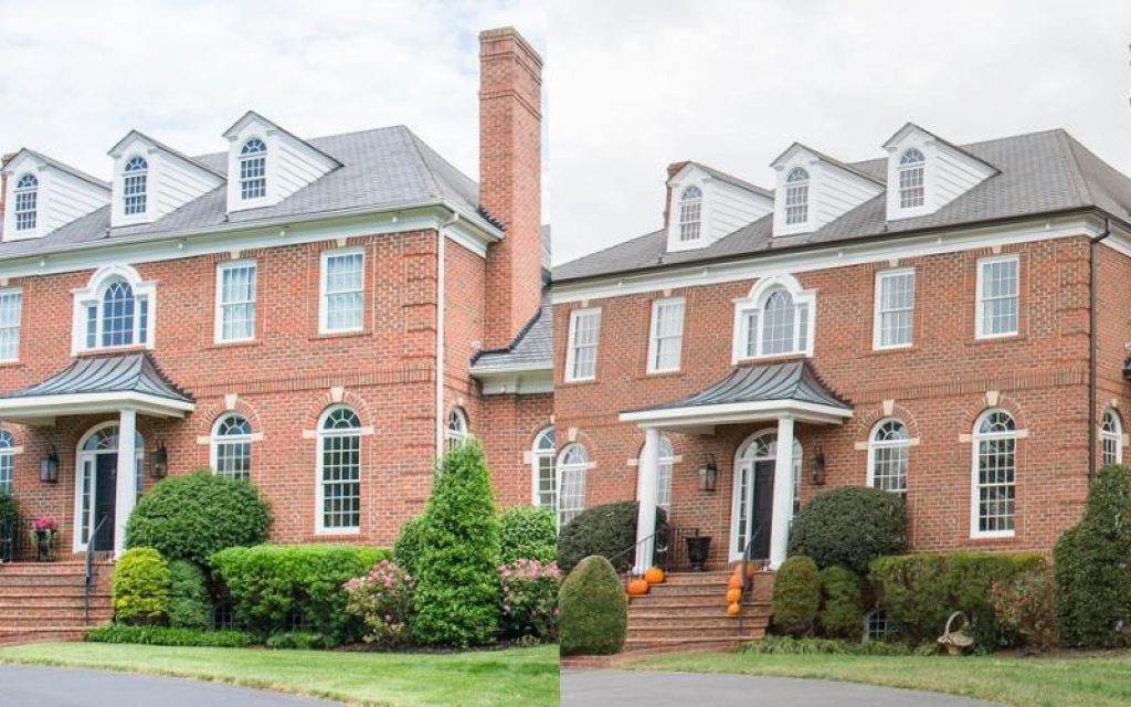 Black Gutters on Red Brick House