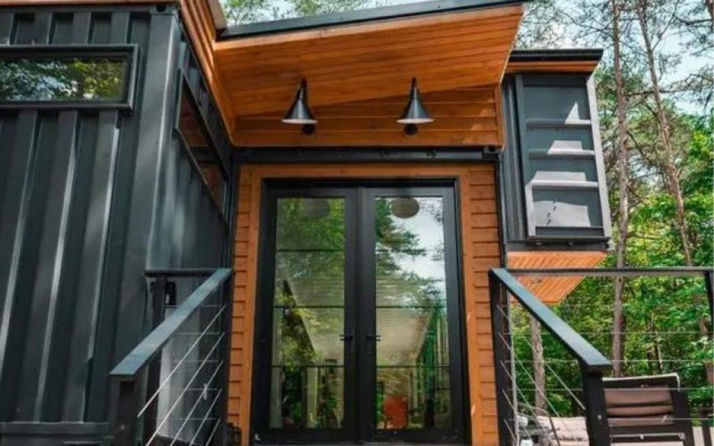 Black Gutters on a Container Home