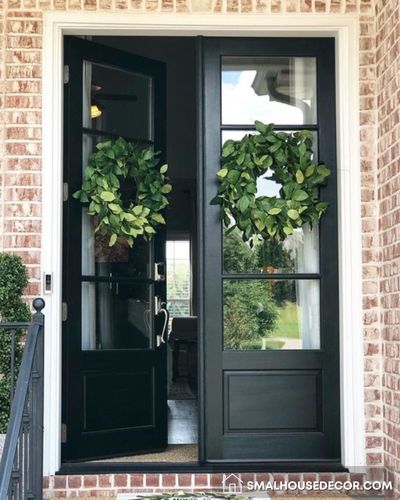 Black Farmhouse Double Door with glass