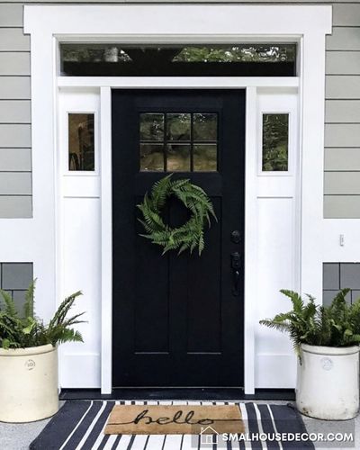 simple farmhouse Black Front Door